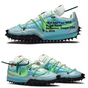 NWB NIKE WOMEN'S x OFF WHITE WAFFLE RACER SHOES VIVID SKY